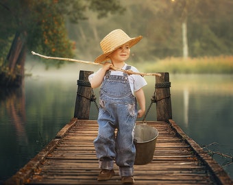 Gone Fishing Digital-Backdrop Photoshop Template, Studio Digital Background, Gone Fishing Composite, Layered PSD Digital Backdrop