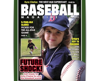 Modello Photoshop / Design sportivo / 8x10 / Copertina rivista BASEBALL - (1) Modello digitale per fotografi e Scrapbookers.