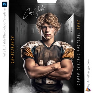 Modelo de pôster esportivo do Photoshop para uso com qualquer esporte, modelo digital, plano de fundo esportivo, banner de pôster personalizado, armários de academia