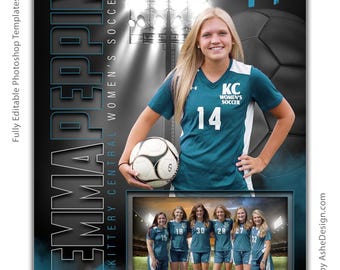 Soccer Memory Mates - Photoshop Templates for Sports Teams and Individuals - Sports Photography Templates - Under The Lights Soccer