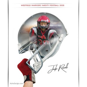 Photoshop Football Poster Template, Digital Sports Background Backdrop, Senior Night Football Player Banquet Gift, Homecoming Banner
