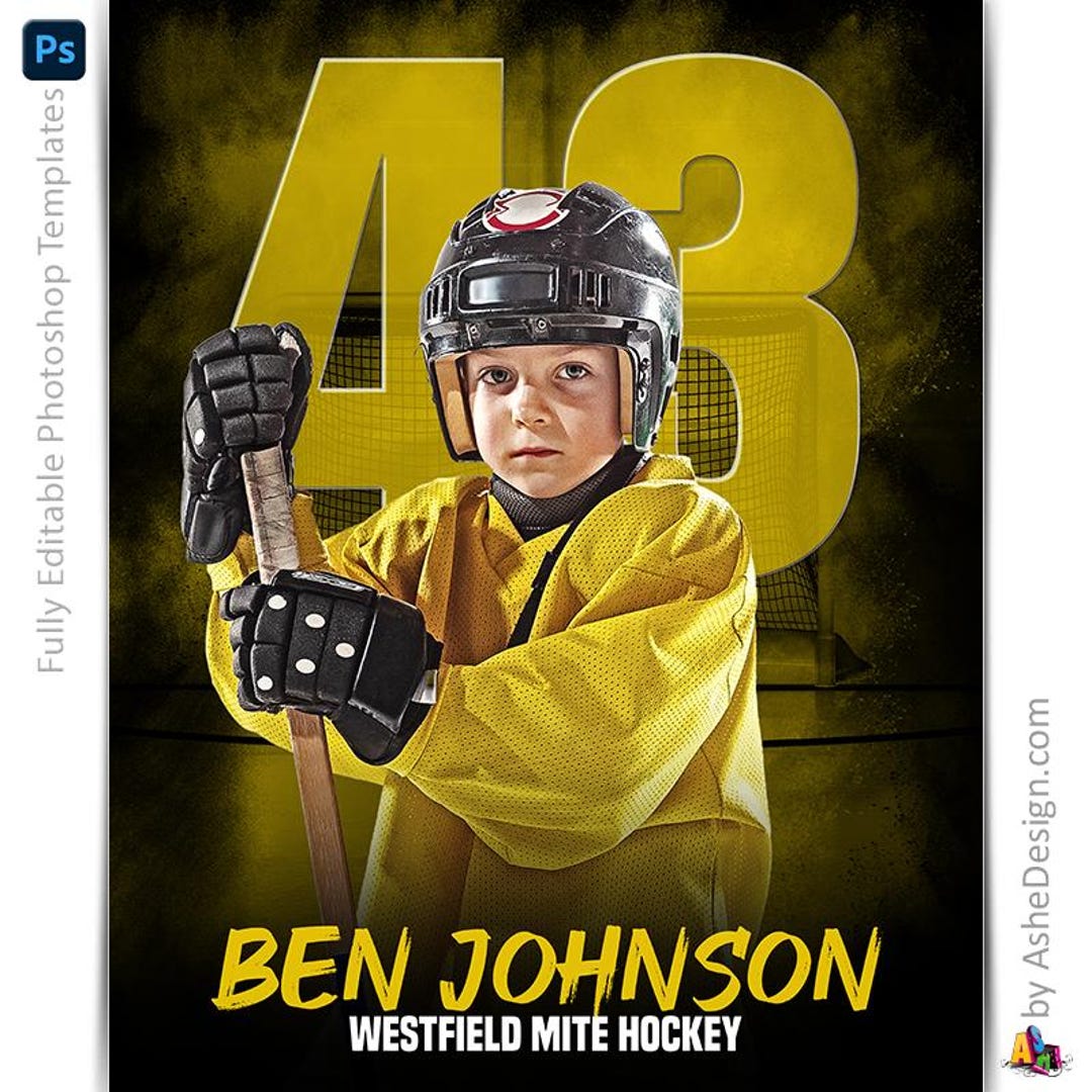 Hockey Poster Templates, PSD Sports Photographytemplates