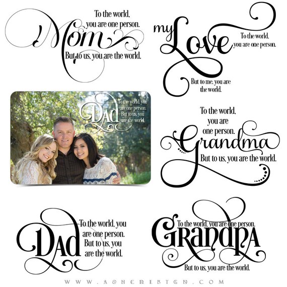 Family Word Art Quotes Photo Overlays for Scrapbooking YOU | Etsy