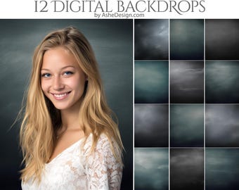 12 Chalkboard Studio Digital Photography Backdrops, Photoshop Overlays, Studio Backdrops For Photographers, Wedding Senior Backdrops