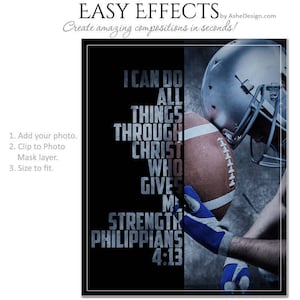 Photoshop Templates | Photography Overlays | Easy Effects | Philippians 4:13 - (2) Vertical Layouts - 8x10 & 16x20.