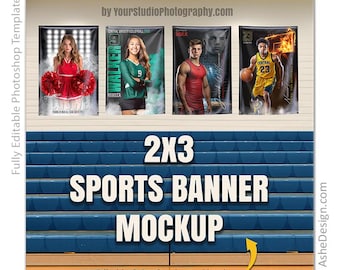 MOCK-UP - 2x3 Gym Sports Template - (1) Digital .PSD Photoshop Template for Banner Web Display.
