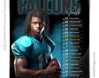 Photoshop Sports Poster Template for Use with Any Sport, Digital Template, Sports Background, Custom Poster Banner, Game Schedule Poster