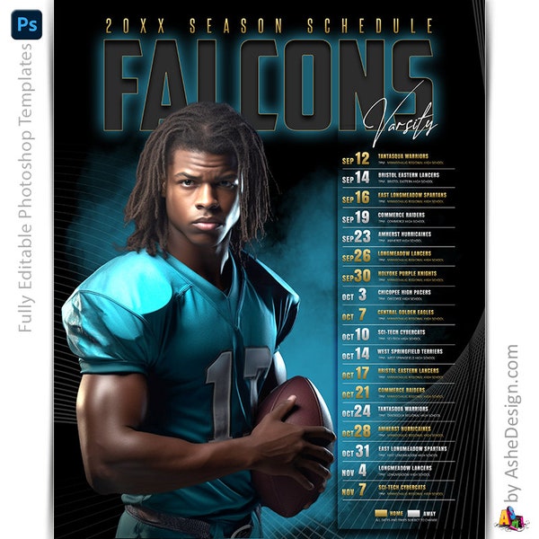 Photoshop Sports Poster Template for Use with Any Sport, Digital Template, Sports Background, Custom Poster Banner, Game Schedule Poster