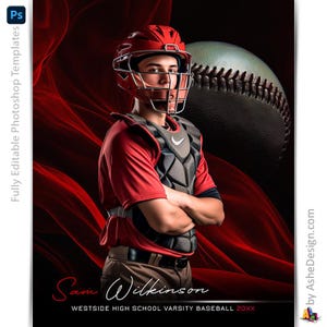 Photoshop Baseball Poster Vorlagen, Sportfotografie-Vorlagen, PSD Hintergrund, Größenanpassung für Senioren Night Banner, Color Wave Baseball