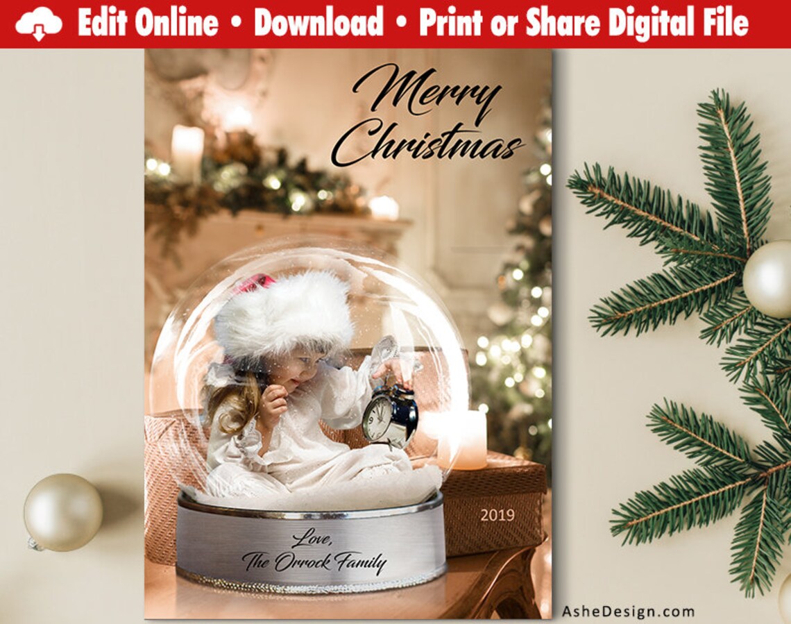 4x8 photo cards, greeting cards & more DIY Printable Christmas Card 5x7 Instant Download Print | Etsy