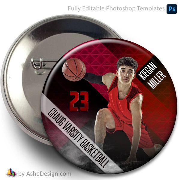SPORTS BUTTONS - Extreme Athlete - (3) Digital Photoshop Templates in 3", 3.5" & 4" sizes for Sports Photographers.
