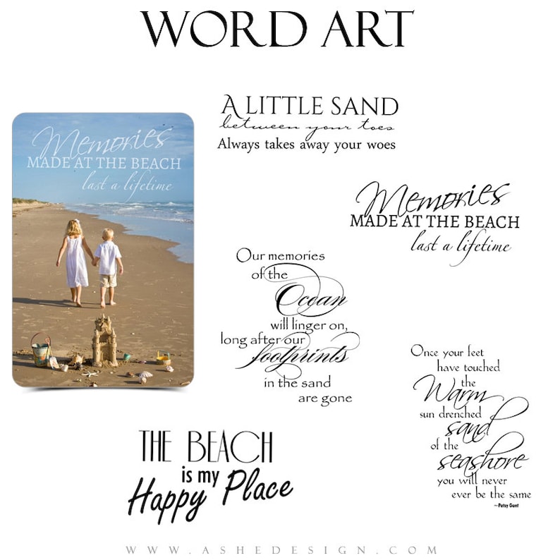 Beach Word Outlet sale feature Art Quotes Photo Max 54% OFF Overlays for - S Scrapbooking BY THE