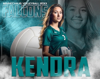 Sports Poster Template Set - Photoshop Templates for Sports Teams and Individuals - Sports Photography Templates - Nitro Fusion Volleyball