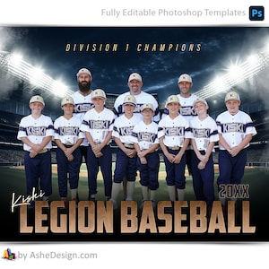 Modelli di poster di baseball di Photoshop, modelli di fotografia sportiva, sfondo PSD, ridimensionamento per banner notturni per anziani, luci dello stadio di baseball