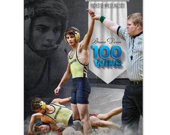 Set di modelli di poster sportivi - Modelli di collage di Photoshop per squadre e individui - Download istantaneo - Dream Weaver Wrestling