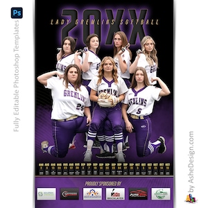 Photoshop-sjablonen | Teamschema Sponsorposter | Multisport-sjabloon voor Photoshop | 12x18 | De geit