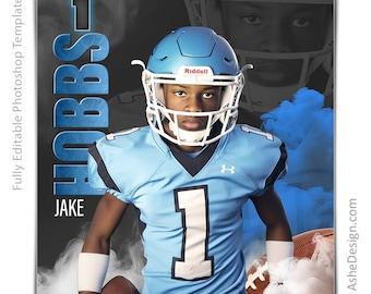 Photoshop Football Poster Templates, PSD Sports Photography-Templates, Resize For Senior Night Banners, Sports Legends Football