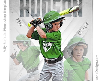Photoshop Sports Poster Template for Use with Any Sport, Digital Template, Sports Background, Custom Poster Banner Makes a Great Team Gift