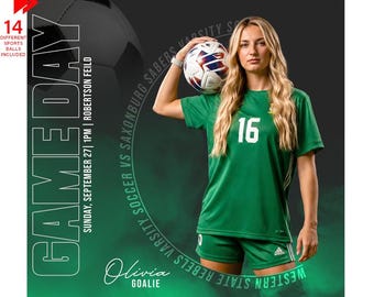 Game Day Social Media Photoshop Templates for Teams and Individuals - Instant Download - Inner Circle