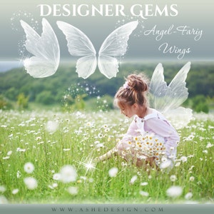 Designer Gems Overlays - Angel-Fairy Wings - (3) Photoshop .png files - Photography Overlays For Your Photos and Quick Pages.