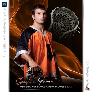 Photoshop Lacrosse Poster Vorlagen, Sportfotografie-Vorlagen, PSD Hintergrund, Resize For Senior Night Banners, Color Wave Lacrosse