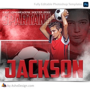 Sport Poster Vorlagen Set - Photoshop Vorlagen für Sport Teams und Einzelpersonen - Sport Fotografie Vorlagen - Nitro Fusion Fußball
