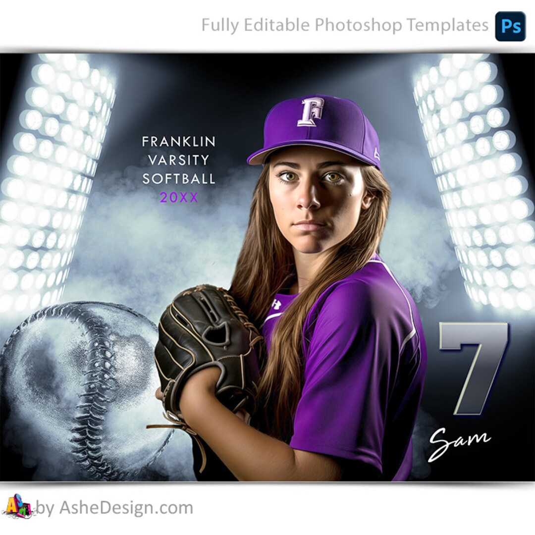 Photoshop Softball Poster Templates, Sports Photography-templates, PSD ...