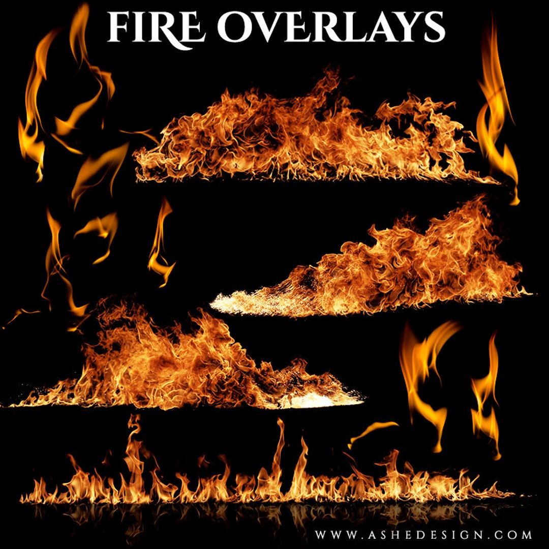 Designer Gems - FIRE OVERLAYS - (12) Flat .png Files - Photography ...