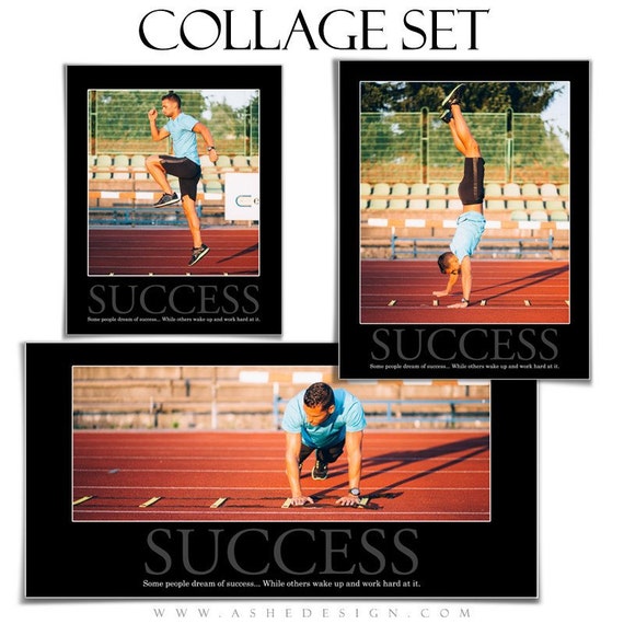 motivational sports collage set success 3 photoshop etsy