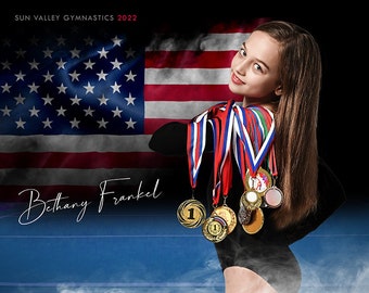 Sports Poster Template Set - Photoshop Templates for Sports Teams and Individuals - Sports Photography Templates - American Smoke Gymnastics