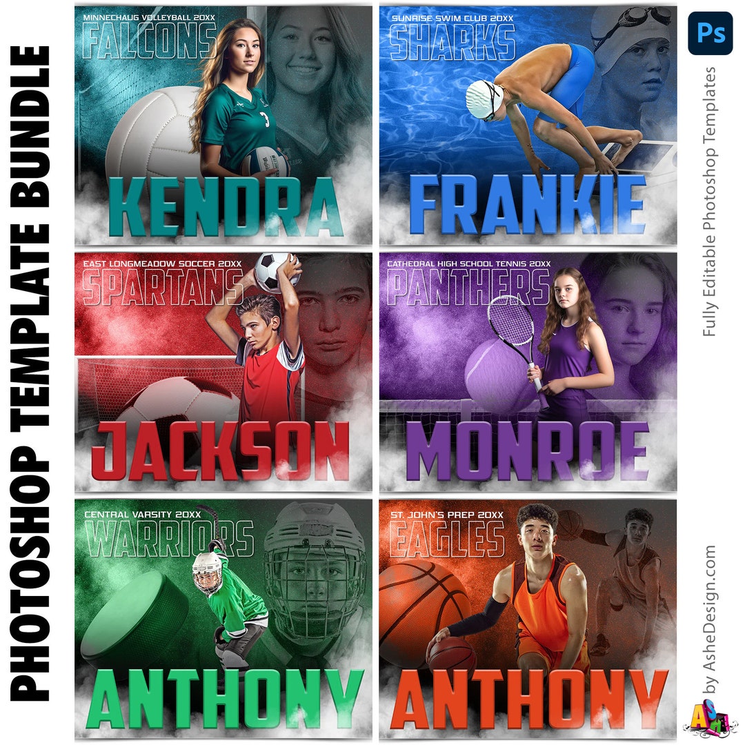 Photoshop Sports Template Bundle Includes 12 Layered PSD Sports Poster ...