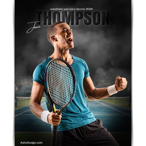 Sports Poster Template Set - Photoshop Collage Templates for Teams and Individuals - Instant Download - In The Shadows Tennis