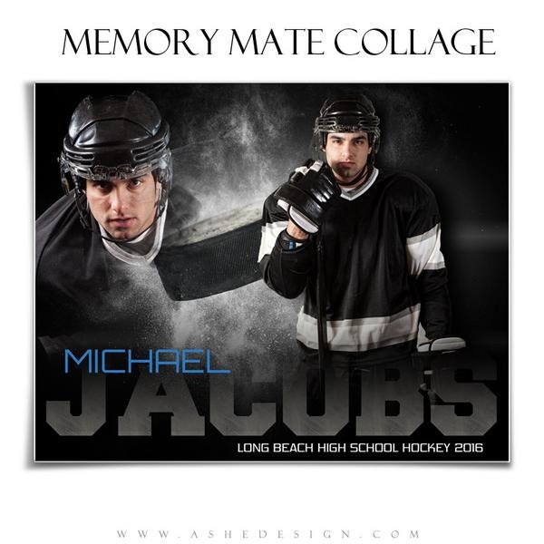 Hockey Memory Mates - Photoshop Templates for Sports Teams and Individuals - Sports Photography Templates - Powder Explosion Hockey