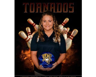 Sports Poster Template Set - Photoshop Collage Templates for Teams and Individuals - Instant Download - Backdraft Bowling