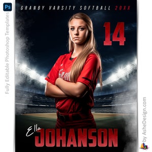 Photoshop Softball Poster Vorlagen, Sportfotografie, PSD Hintergrund, Größenanpassung für Senioren Nacht Banner, Stadion Beleuchtung Softball