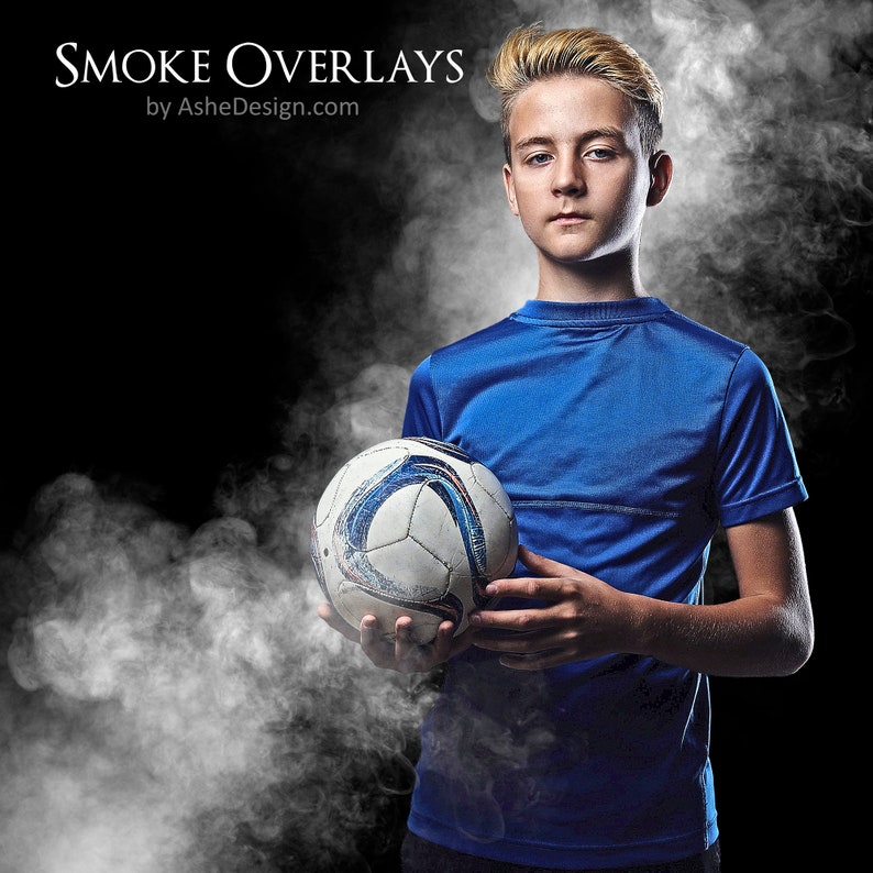 PNG Smoke Overlay Set, High Quality Photoshop Overlays, Create Smoke Backgrounds For Sports Photos, Photography Overlays image 8