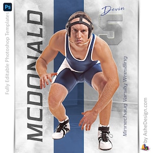 Sport Poster Vorlagen Set - Photoshop Vorlagen für Sport Teams und Einzelpersonen - Sport Fotografie Vorlagen - Whiteout Wrestling
