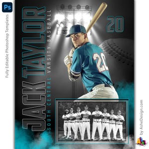 Baseball Memory Mates - Photoshop-Vorlagen für Sportteams und Einzelne - Sportfotografie-Vorlagen - Unter den Lichtern Baseball