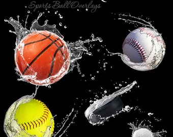 Photoshop Design | Sports Photo Overlays | WATERBALL Overlays Set 2 | (5) Digital .PNG Files for Sports Photography & Quick Pages.