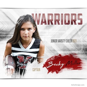 Sport Poster Vorlagen Set - Photoshop Collage Vorlagen für Teams und Einzelpersonen - Sofort Download - Painted Cheer