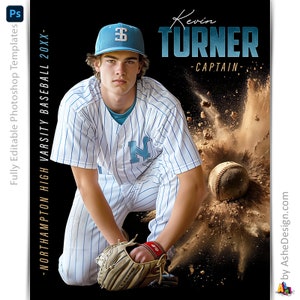 Modelos de pôster de beisebol do Photoshop, modelos de fotografia de esportes, fundo PSD, redimensionamento para banners noturnos para idosos, beisebol de explosão de sujeira