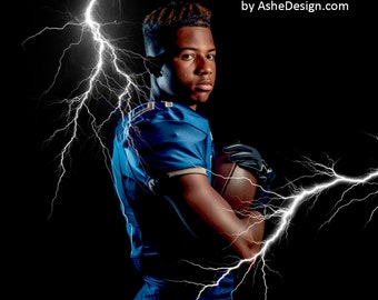 PNG Lightning Overlay Set, High Quality Photoshop Overlays, Lightning Backgrounds For Sports Photos, Photography Overlays