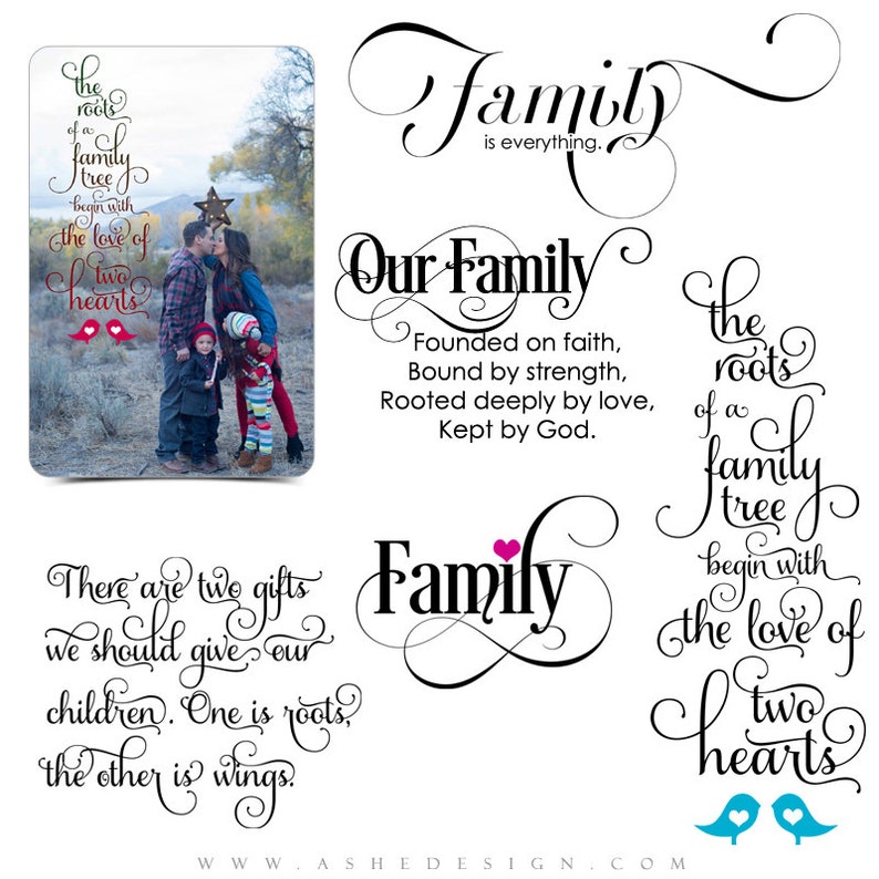 family word art quotes photo overlays for scrapbooking etsy