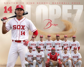 スポーツメモリーメイツ - スポーツチームや個人向けPhotoshopテンプレート - スポーツ写真テンプレート - Surge