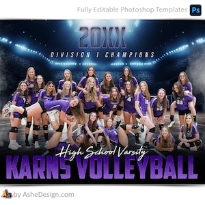 Photoshop Beachvolleyball Poster Vorlagen, PSD Sportfotografie-Vorlagen, Resize für Senioren Nachtbanner, Stadionlichter, Beachvolleyball-Team