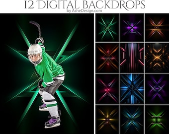 12 Extreme Light Streaks Digital Photography Backdrops, Photoshop Texture Overlays For Photographers, Senior Backdrops, Studio Backdrops