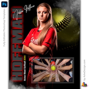 Softball Memory Mates - Photoshop Vorlagen für Sportteams und Einzelpersonen - Sportfotografie Vorlagen - From The Shadows Softball