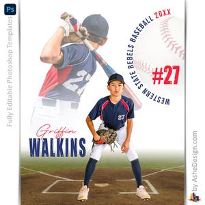 Modelli di poster di baseball per Photoshop, modelli di fotografia sportiva, sfondo PSD, ridimensionamento per banner per serate per anziani, baseball a tutto tondo