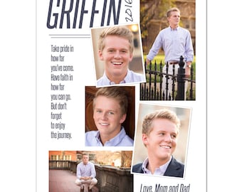 シニアイヤーブック広告 Photoshop テンプレート - The Journey - 高校イヤーブック広告カスタムデザイン