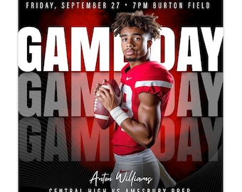 Game Day Social Media Photoshop Templates for Teams and Individuals - Instant Download - Triple Threat